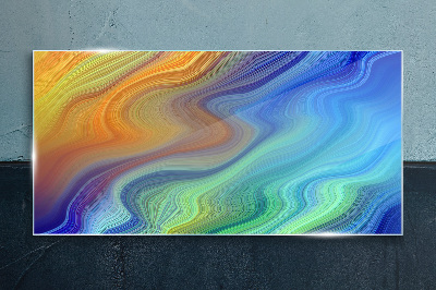Glasbild Farbwellen in Bewegung