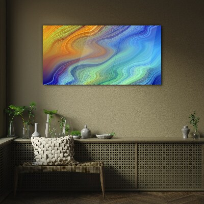 Glasbild Farbwellen in Bewegung