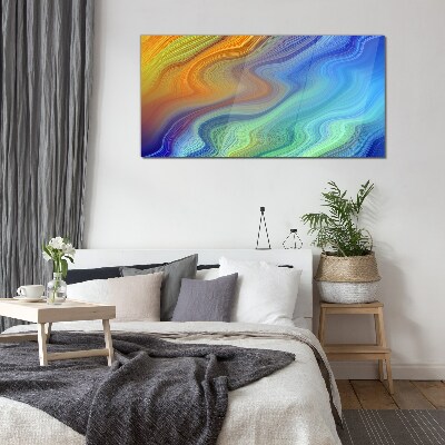 Glasbild Farbwellen in Bewegung
