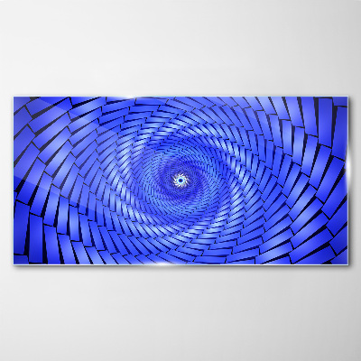 Foto glasbild Blauer geometrischer Wirbel