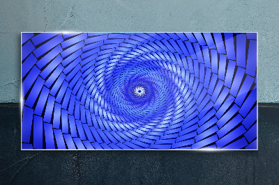 Foto glasbild Blauer geometrischer Wirbel