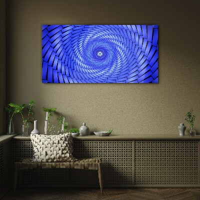 Foto glasbild Blauer geometrischer Wirbel