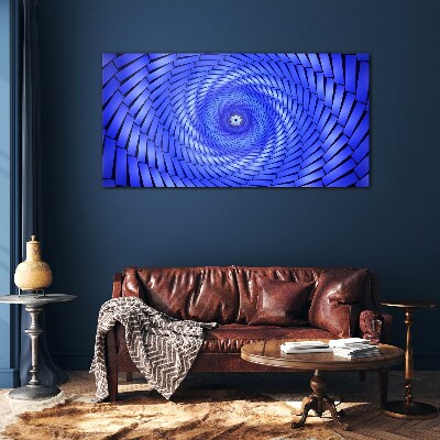 Foto glasbild Blauer geometrischer Wirbel