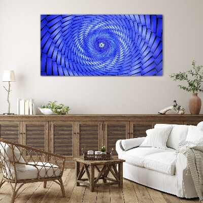 Foto glasbild Blauer geometrischer Wirbel