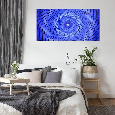 Foto glasbild Blauer geometrischer Wirbel