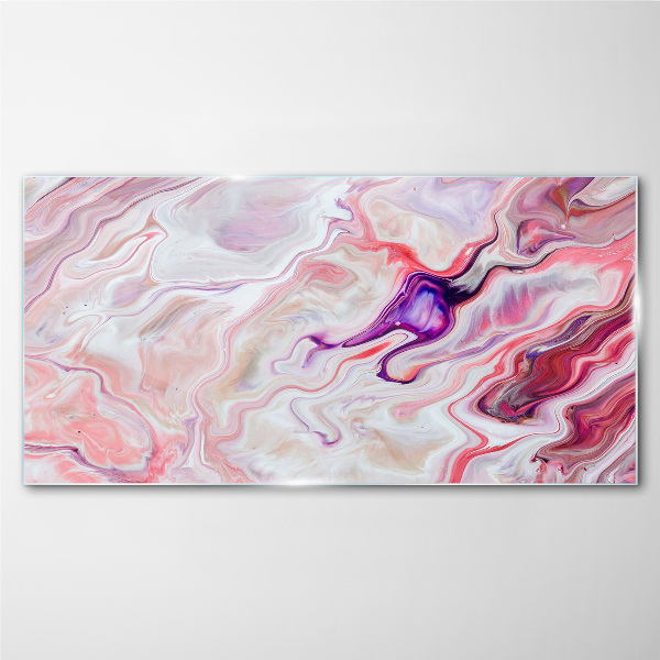 Glasbild Rosa Wellen der Abstraktion