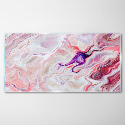 Glasbild Rosa Wellen der Abstraktion