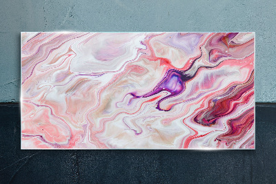 Glasbild Rosa Wellen der Abstraktion