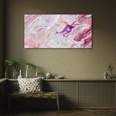 Glasbild Rosa Wellen der Abstraktion