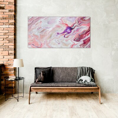 Glasbild Rosa Wellen der Abstraktion