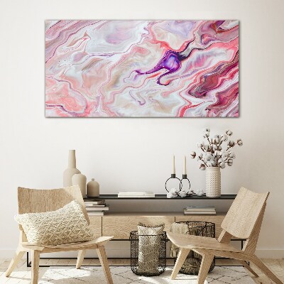 Glasbild Rosa Wellen der Abstraktion