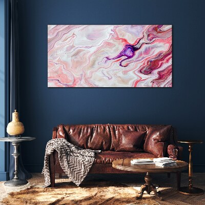 Glasbild Rosa Wellen der Abstraktion