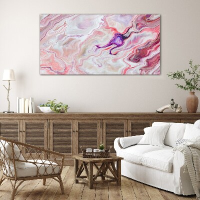Glasbild Rosa Wellen der Abstraktion