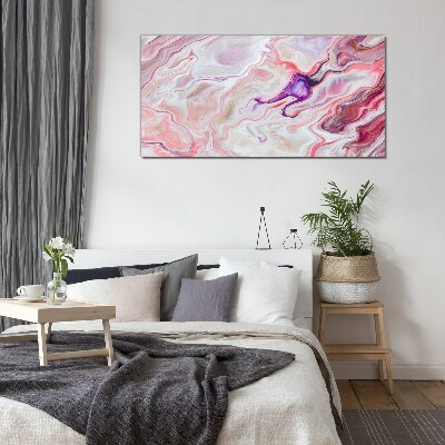 Glasbild Rosa Wellen der Abstraktion