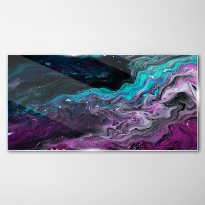 Foto glasbild Wellen aus Farbe in Bewegung