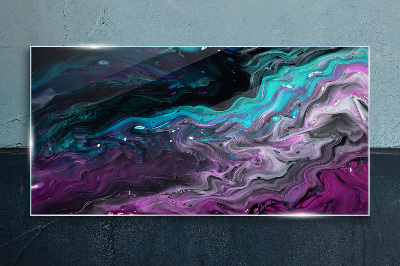 Foto glasbild Wellen aus Farbe in Bewegung