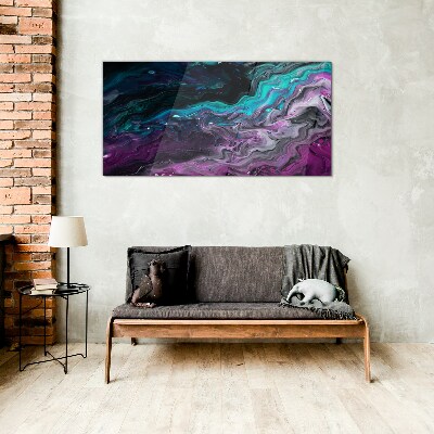 Foto glasbild Wellen aus Farbe in Bewegung