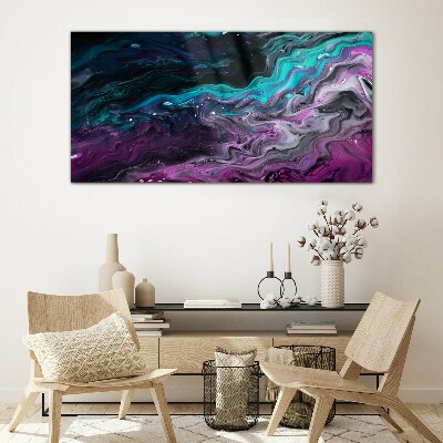 Foto glasbild Wellen aus Farbe in Bewegung
