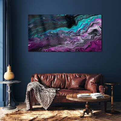 Foto glasbild Wellen aus Farbe in Bewegung