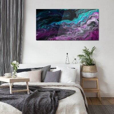 Foto glasbild Wellen aus Farbe in Bewegung