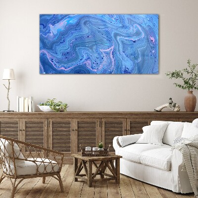 Glasbild Meereswellen aus blauem Marmor