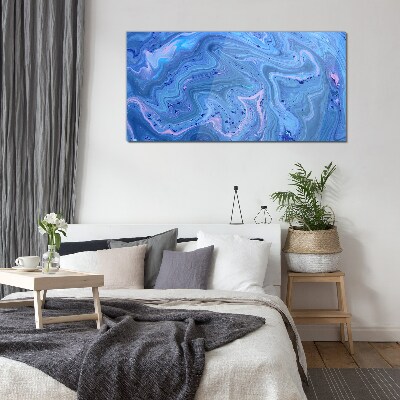 Glasbild Meereswellen aus blauem Marmor