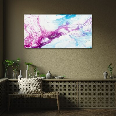 Glasbild Farbwellen in Blau und Pink