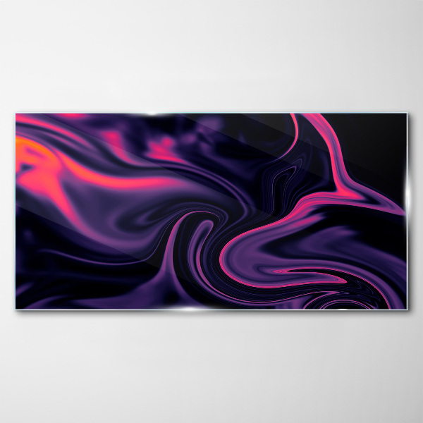 Glasbild Farbwellen in der Nacht