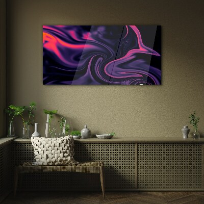 Glasbild Farbwellen in der Nacht