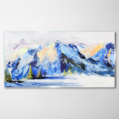 Glasbild Winterliche Berglandschaft