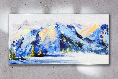 Glasbild Winterliche Berglandschaft