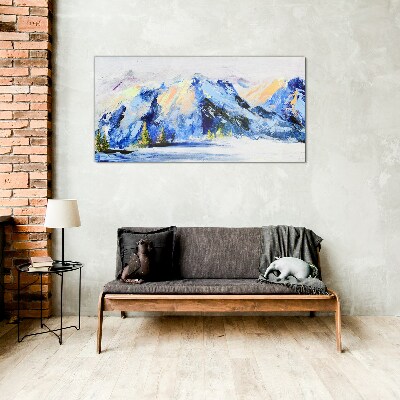 Glasbild Winterliche Berglandschaft
