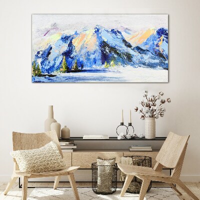 Glasbild Winterliche Berglandschaft