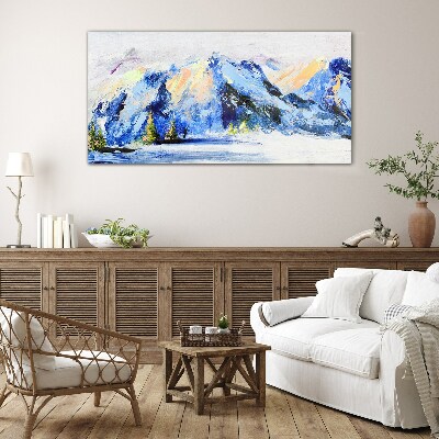 Glasbild Winterliche Berglandschaft