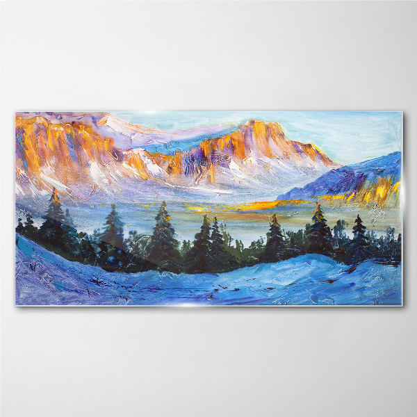 Glasbild Winterliche Berglandschaft
