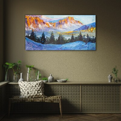 Glasbild Winterliche Berglandschaft