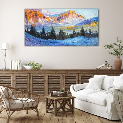 Glasbild Winterliche Berglandschaft