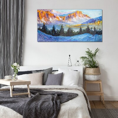 Glasbild Winterliche Berglandschaft