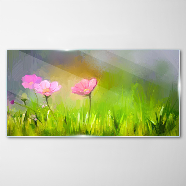 Glas bild Ein floraler Traum in Pastellfarben