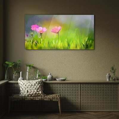 Glas bild Ein floraler Traum in Pastellfarben