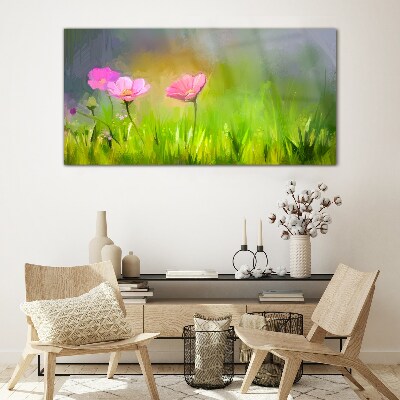 Glas bild Ein floraler Traum in Pastellfarben