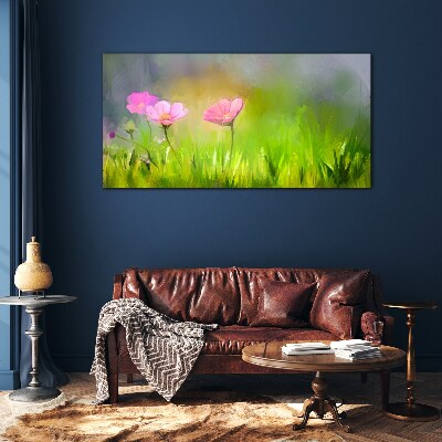 Glas bild Ein floraler Traum in Pastellfarben