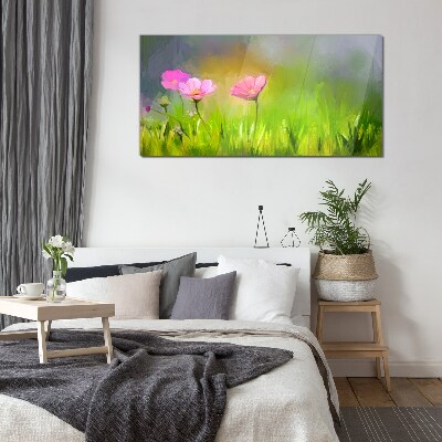 Glas bild Ein floraler Traum in Pastellfarben