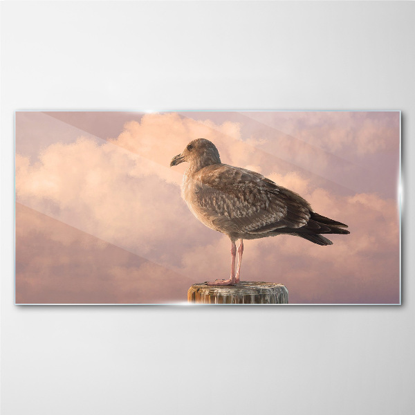 Glasbild Geflügelter Wächter in den Wolken
