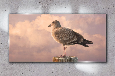 Glasbild Geflügelter Wächter in den Wolken