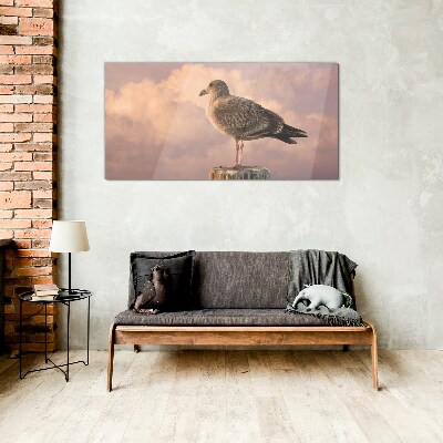 Glasbild Geflügelter Wächter in den Wolken
