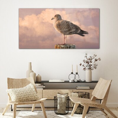 Glasbild Geflügelter Wächter in den Wolken
