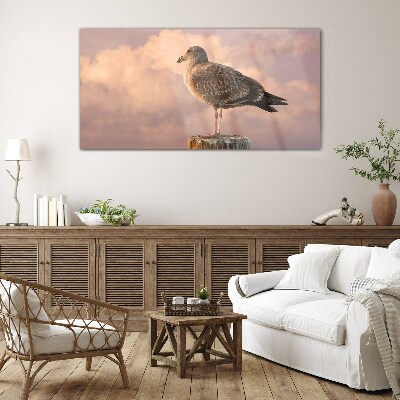 Glasbild Geflügelter Wächter in den Wolken