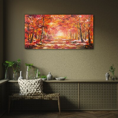 Glasbild Herbstliche Spiegelungen im Wald