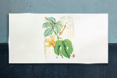 Glasbild Blumenmotiv in Pastellfarben